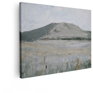 Artaza Canvas Schilderij Landschap - 80x60 cm - Wanddecoratie Landelijk - Muurdecoratie Natuur - Schilderijen Op Canvas Heuvel