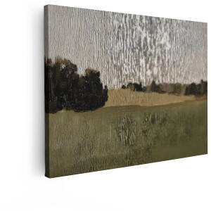 Artaza Canvas Schilderij Landschap - 80x60 cm - Wanddecoratie Natuur - Muurdecoratie Landelijk - Schilderijen Op Canvas Bomen - Groen
