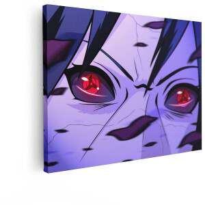 Artaza Canvas Schilderij Sasuke Sharingan - 120x90 cm - Wanddecoratie Anime - Muurdecoratie Slaapkamer Jongen - Schilderijen Op Canvas Naruto