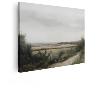 Artaza Canvas Schilderij Landschap - 80x60 cm - Wanddecoratie Natuur - Muurdecoratie Vergezicht - Schilderijen Op Canvas Woonkamer