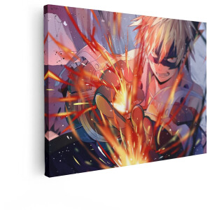 Artaza Canvas Schilderij Anime Bakugo - 80x60 cm - Wanddecoratie My Hero Academia - Muurdecoratie Slaapkamer Jongen - Schilderijen Op Canvas