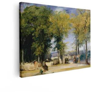 Artaza Canvas Schilderij Landschap - 80x60 cm - Wanddecoratie Natuur - Muurdecoratie Bomen - Decoratie Woonkamer - Schilderijen Op Canvas