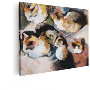 Artaza Canvas Schilderij Kat - 40x30 cm - Wanddecoratie Dieren - Muurdecoratie Impressionistisch - Kamer Accessoires Woonkamer