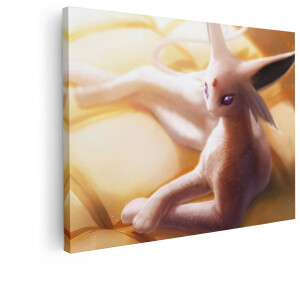 Artaza Canvas Schilderij Espeon - 120x90 cm - Pokemon Wanddecoratie - Muurdecoratie Anime - Kinderkamer Decoratie - Schilderijen Op Canvas