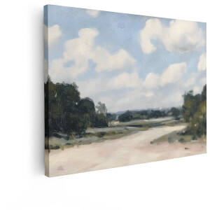 Artaza Canvas Schilderij Landschap - 80x60 cm - Wanddecoratie Natuur - Muurdecoratie Landelijk - Decoratie Bomen - Schilderijen Op Canvas