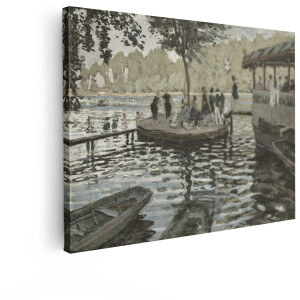 Artaza Canvas Schilderij Impressionistische Schildering van Mensen Die Genieten van een Boottocht op een Zonnige Dag - 40x30 cm - Klein - Wanddecoratie Woonkamer - Schilderijen - Muurdecoratie