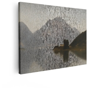 Artaza Canvas Schilderij Berglandschap - 120x90 cm - Wanddecoratie Natuur - Muurdecoratie Meer - Schilderijen Oude Meesters - Romantisch
