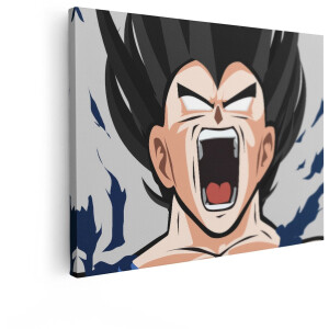 Artaza Canvas Schilderij Anime - 40x30 cm - Wanddecoratie Vegeta - Muurdecoratie Slaapkamer Jongen - Kamer Accessoires