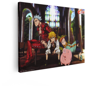 Artaza Canvas Schilderij Anime Meliodas - 40x30 cm - Wanddecoratie Seven Deadly Sins - Muurdecoratie Hawk Varken - Kamer Accessoires Jongens