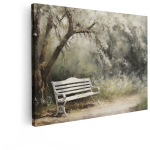 Artaza Canvas Schilderij Natuur - 40x30 cm - Wanddecoratie Romantisch - Muurdecoratie Bloeiende Boom - Decoratie Landelijk Park