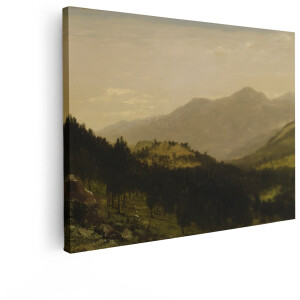 Artaza Canvas Schilderij Landschap - 40x30 cm - Wanddecoratie Bergen - Muurdecoratie Natuur - Schilderijen Op Canvas Bos - Romantisch