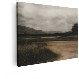 Artaza Canvas Schilderij Natuur - 40x30 cm - Wanddecoratie Bergen Landschap - Muurdecoratie Oude Meesters - Schilderijen Op Canvas