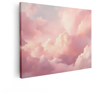 Artaza Canvas Schilderij Zonsondergang - 120x90 cm - Wanddecoratie Roze Wolken - Muurdecoratie Natuur - Decoratie Slaapkamer - Schilderijen Op Canvas
