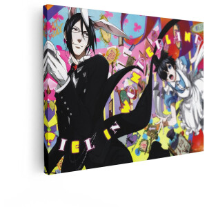 Artaza Canvas Schilderij Anime - 120x90 cm - Wanddecoratie Black Butler - Muurdecoratie Kleurrijk - Schilderijen Op Canvas Jongenskamer