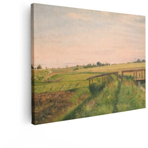 Artaza Canvas Schilderij Natuur - 40x30 cm - Wanddecoratie Landschap Klassiek - Muurdecoratie Velden - Schilderijen Op Canvas