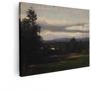 Artaza Canvas Schilderij Natuur - 40x30 cm - Wanddecoratie Landschap - Muurdecoratie Klassieke Schilderijen - Schilderijen Op Canvas Wolkenlucht