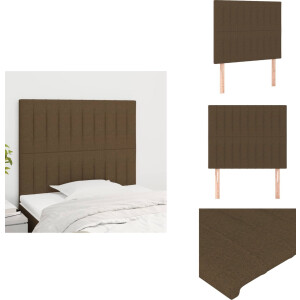 vidaXL Hoofdbord - Hoofdborden - Hoofdeinde - Houten Hoofdbord - Hoofdborden 2 st 100x5x78/88 cm stof donkerbruin