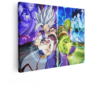 Artaza Canvas Schilderij Gohan En Piccolo - 120x90 cm - Wanddecoratie Dragon Ball Anime - Muurdecoratie Slaapkamer Jongen - Schilderijen Op Canvas