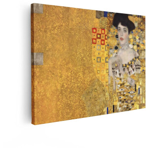 Artaza Canvas Schilderij Portret van Adele Bloch-Bauer I - een Iconisch Schilderij van Gustav Klimt - 80x60 cm - Wanddecoratie Woonkamer - Schilderijen - Muurdecoratie