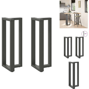 vidaXL Bartafelpoot - Bartafelpoten - Ontbijtbarpoot - Werkbladpoot - Bartafelpoten 2 st T-vormig 40x35x(100-101) cm staal antraciet