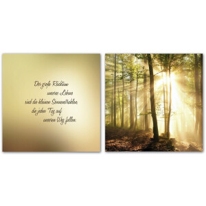 Home affaire Artprint op linnen De grote rijkdommen van ons leven zijn… Premium canvasstof, handgemaakt in Duitsland, zonsondergang (set)