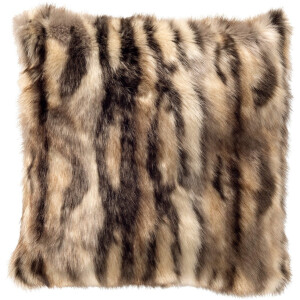 Dutch Decor EGON - kussenhoes 45x45 cm - imitatiebont - gestreept - Driftwood - bruin, beige - met rits - zonder binnenkussen