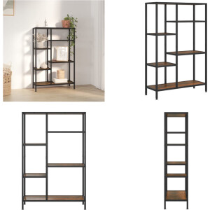 vidaXL - Boekenkast - 80x30x120 - cm - staal - en - bewerkt - hout