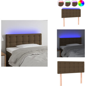 vidaXL Hoofdbord - Hoofdborden - Hoofdeinde - Houten Hoofdbord - Hoofdbord LED 100x5x78/88 cm stof donkerbruin