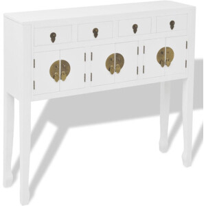 vidaXL - Dressoir - Chinese - stijl - massief - hout - wit