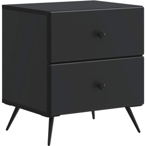vidaXL - Nachtkastje - met - lade - Zwart - 43 - x - 34,5 - x - 47,5 - cm - Bewerkt - hout