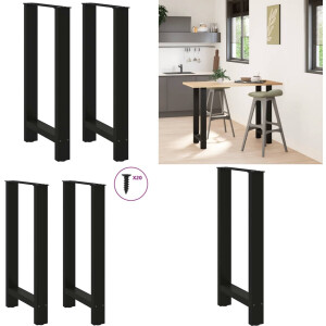 vidaXL Salontafelpoten 2 st 40x(90-91) cm staal zwart - Salontafelpoot - Salontafelpoten - Tafelpoot - Meubeltafelpoot