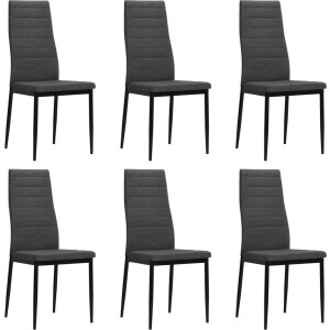 vidaXL - Eetkamerstoelen - 6 - st - stof - donkergrijs