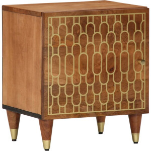 vidaXL - Nachtkastje - 40x33x46 - cm - massief - mangohout