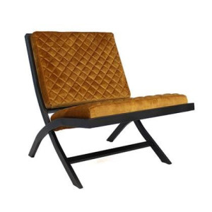 Bronx71 Design fauteuil Madrid velvet okergeel