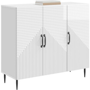 vidaXL - Dressoir - Hoogglans - Wit - 89 - x - 34,5 - x - 80 - cm - Bewerkt - hout