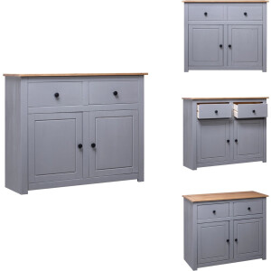 vidaXL Dressoir - Dressoirs - Houten Dressoir - Bijzetkast - Dressoir Panama Range 93x40x80 cm massief grenenhout grijs