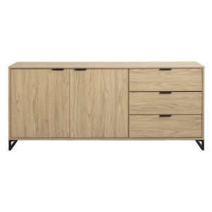 Leen Bakker - Dressoir Lucca - Eikenkleur - 82x185x48 Cm - MDF - Beige#Bruin