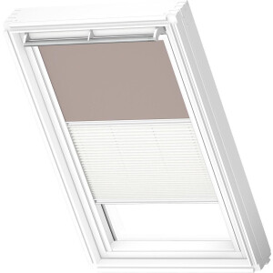 VELUX Origineel Verduisterend Rolgordijn Plus Plissé (DFD) Wit Kozijn, U04, 804, 7, Light Taupe
