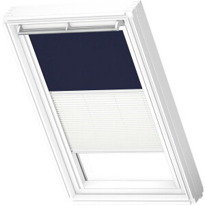 VELUX Origineel Verduisterend Rolgordijn Plus Plissé (DFD) Wit Kozijn, PK06, Donkerblauw