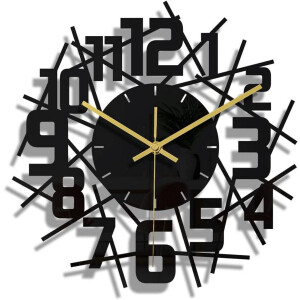 ApexArte® Klok - Wandklok Modern - Klokken - Industrieel - Zwart