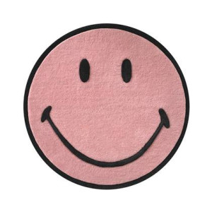 MAISON DEUX Vloerkleed Smiley Â® Roze Rond - diameter 100 cm