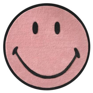 MAISON DEUX Vloerkleed Smiley Â® Roze Rond - diameter 200 cm