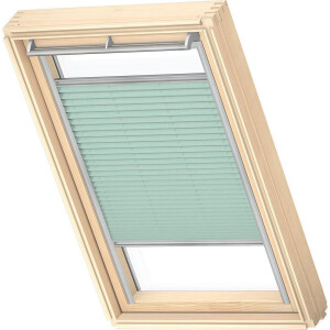 VELUX Origineel Plisségordijn (FHL), Zilveren Kozijn, MK06, Mint Green