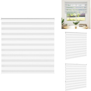 vidaXL Zebra Jaloezie - Zebra Jaloezieën - Zebra Rolgordijn - Dubbel Rolgordijn - Zebra rolgordijn 140x150 cm stofbreedte 135,9cm polyester wit