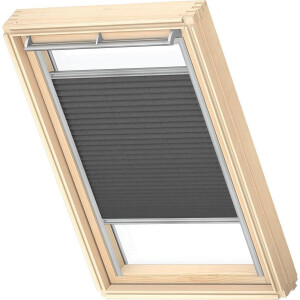 VELUX Origineel Plisségordijn (FHL), Zilveren Kozijn, C02, Charcoal