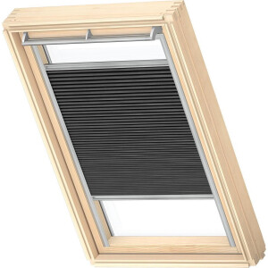 VELUX Origineel Verduisterend Plisségordijn (FHC), Zilveren Kozijn, UK08, Black