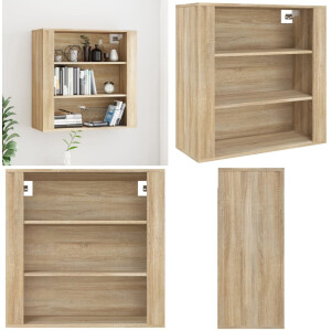 vidaXL Wandkast 80x33x80 cm bewerkt hout sonoma eikenkleurig - Wandkast - Wandkasten - Hangkast - Hangende Kast