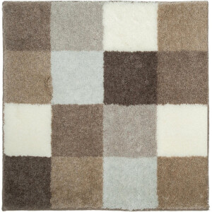 Casilin Badmat Antislip Blocks - 50x60cm - Rechthoekige Douchemat - Waterabsorberend - Wasbaar en Sneldrogend - Acryl - Bruin, Beige