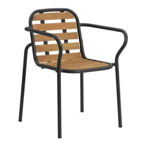 Normann Copenhagen Vig Tuinstoel Robiniahout met Armleuning- Zwart