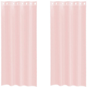 vidaXL - Gordijnen - voile - met - doorvoertules - 2 - st - 140x225 - cm - lichtroze